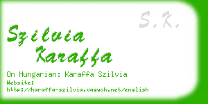 szilvia karaffa business card